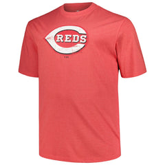 Cincinnati Reds Profile Big & Tall Weathered Logo T-Shirt - Heather Red - MLB Sale