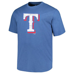 Texas Rangers Profile Big & Tall Weathered Logo T-Shirt - Heather Royal - MLB Discount