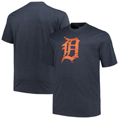 Detroit Tigers Profile Big & Tall Weathered Logo T-Shirt - Heather Navy - MLB on Sale
