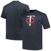Minnesota Twins Profile Big & Tall Weathered Logo T-Shirt - Heather Navy - MLB Lifestyle