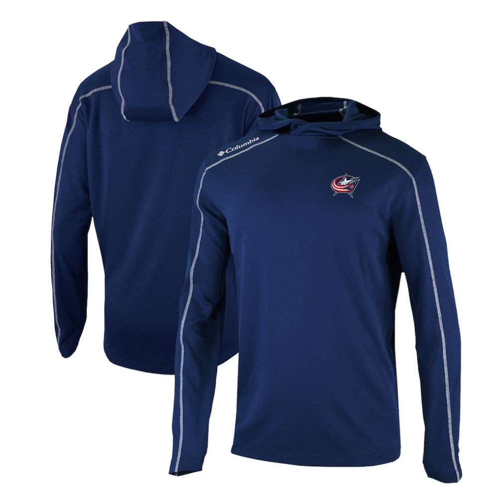 Columbus Blue Jackets Columbia Omni-Wick Shotgun Long Sleeve Hoodie T-Shirt - Navy - NHL 200629172