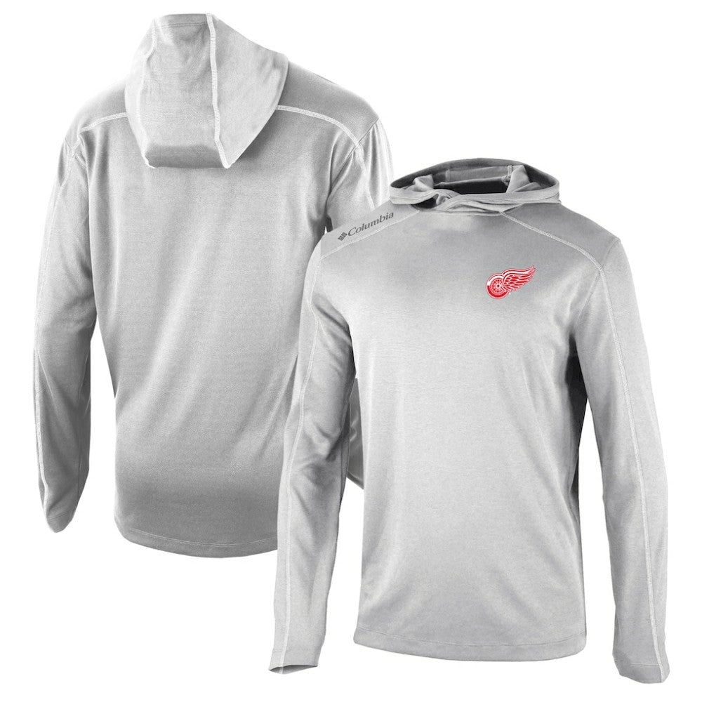 Detroit Red Wings Columbia Omni-Wick Shotgun Long Sleeve Hoodie T-Shirt - Gray - NHL 200629174