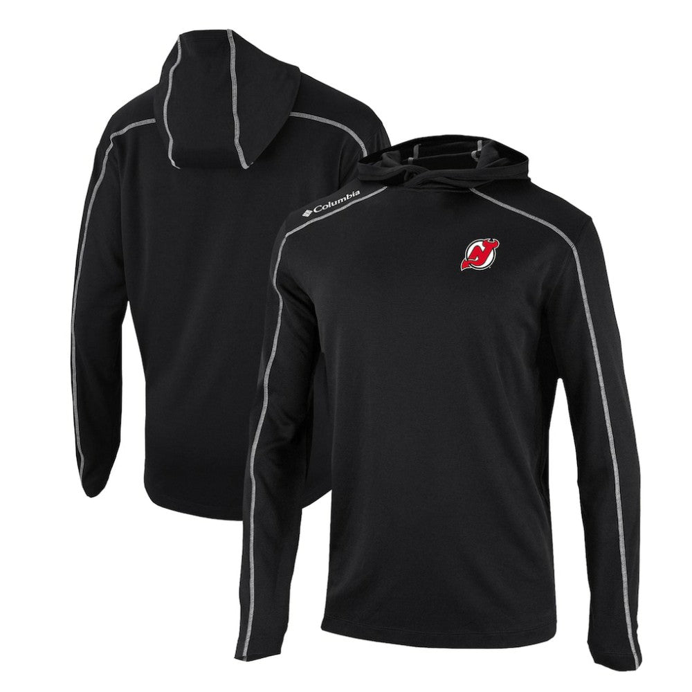 New Jersey Devils Columbia Omni-Wick Shotgun Long Sleeve Hoodie T-Shirt - Black - NHL 200629179