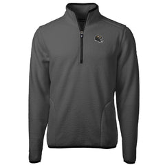 Baltimore Ravens Cutter & Buck Helmet Cascade Eco Sherpa Fleece Quarter-Zip Pullover Jacket Gray/Black