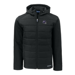Minnesota Vikings Cutter & Buck Helmet Evoke Hybrid Eco Softshell Recycled Full-Zip Hoodie Jacket Black