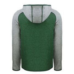 Green Bay Packers Cutter & Buck Helmet Mainsail Sweater-Knit Full-Zip Hoodie Heather Green/Heather Gray