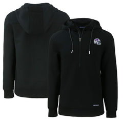Buffalo Bills Cutter & Buck Helmet Roam Eco Half-Zip Recycled Pullover Hoodie Black