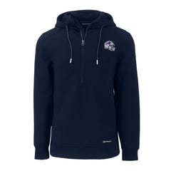 Buffalo Bills Cutter & Buck Helmet Roam Eco Half-Zip Recycled Pullover Hoodie Navy