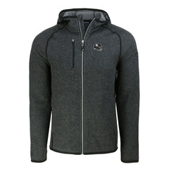 Pittsburgh Steelers Cutter & Buck Helmet Mainsail Sweater-Knit Full-Zip Hoodie Heather Charcoal