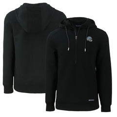 Detroit Lions Cutter & Buck Helmet Roam Eco Half-Zip Recycled Pullover Hoodie Black