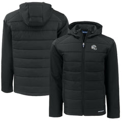 Indianapolis Colts Cutter & Buck Helmet Big & Tall Evoke Hybrid Eco Softshell Recycled Full-Zip Hoodie Jacket Black
