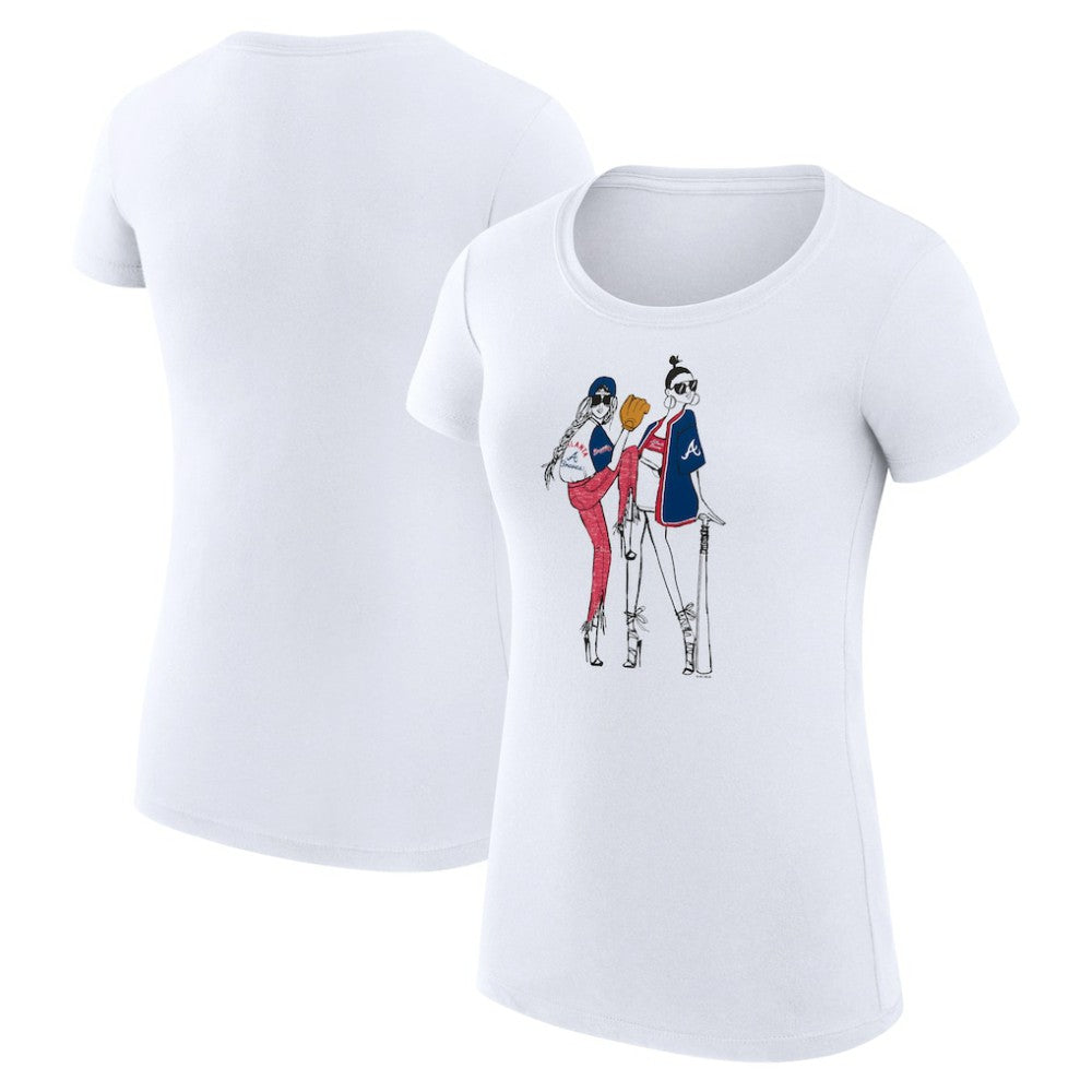 Atlanta Braves G-III 4Her by Carl Banks Women's Super-Slim Fit Lightweight Baseball Girls T-Shirt - White - MLB Online