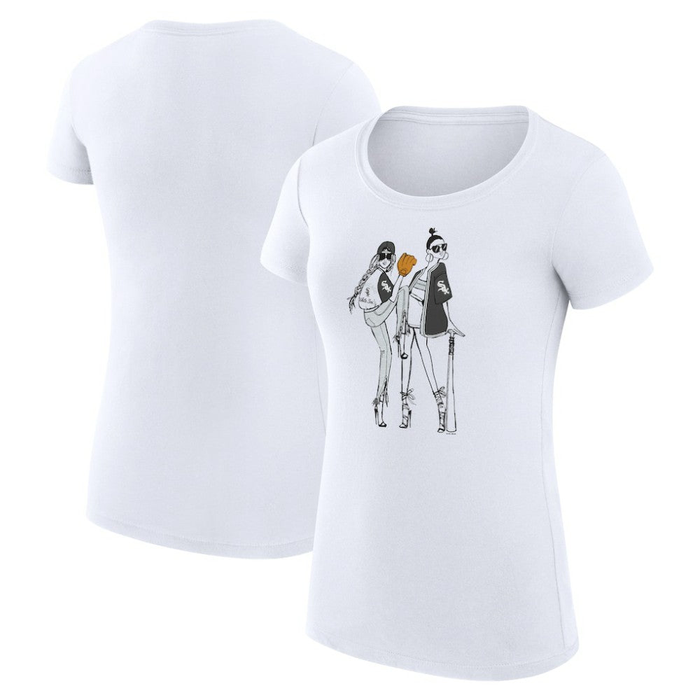 Chicago White Sox G-III 4Her by Carl Banks Women's Super-Slim Fit Lightweight Baseball Girls T-Shirt - White - MLB on Sale