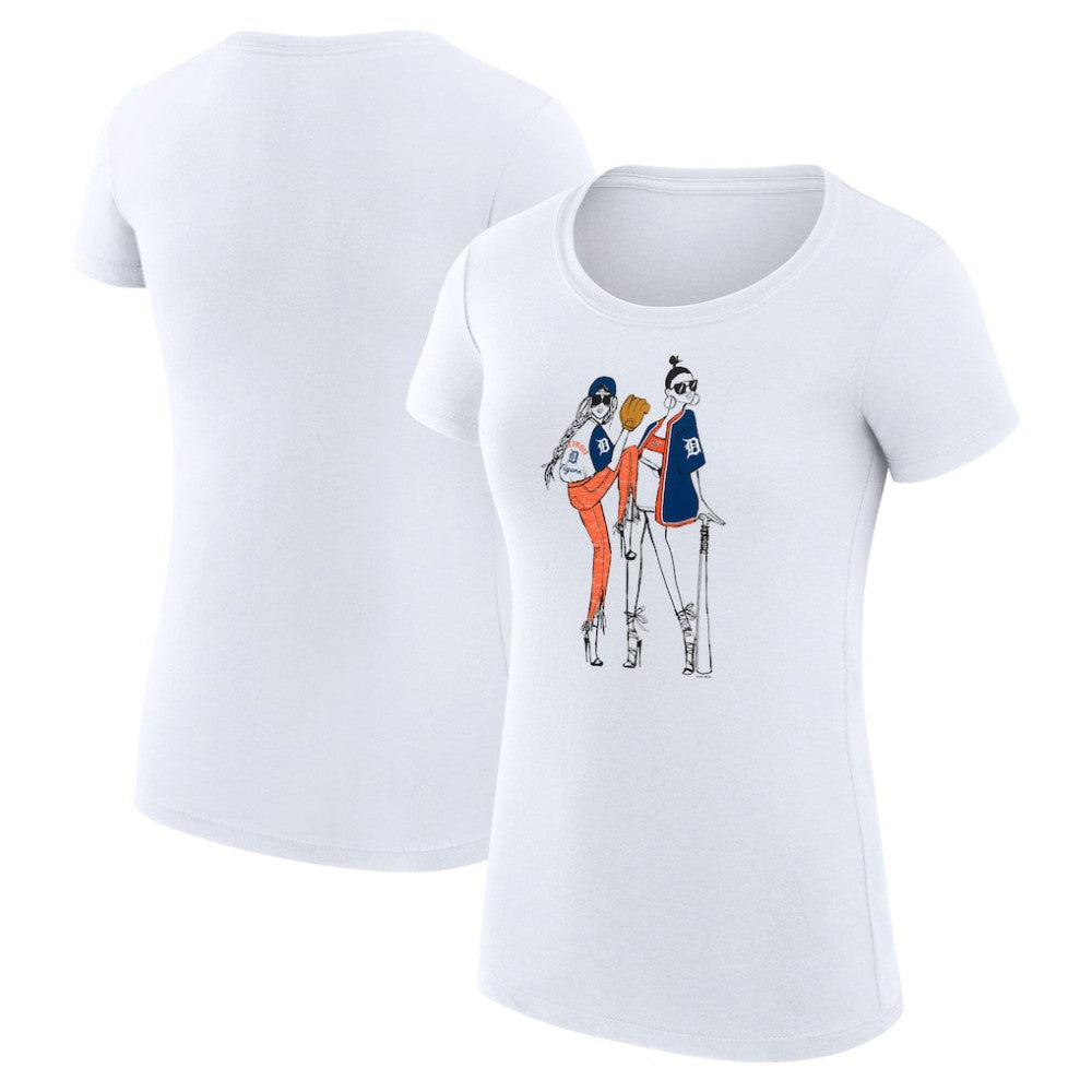 Detroit Tigers G-III 4Her by Carl Banks Women's Super-Slim Fit Lightweight Baseball Girls T-Shirt - White - MLB Online
