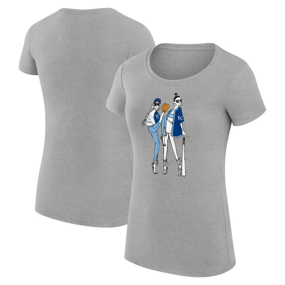Kansas City Royals G-III 4Her by Carl Banks Women's Super-Slim Fit Lightweight Baseball Girls T-Shirt - Heather Gray - MLB Online