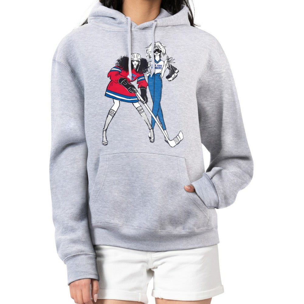 New York Rangers G-III 4Her by Carl Banks Women's Hockey Girls Fleece Pullover Hoodie - Heather Gray - NHL 200632637