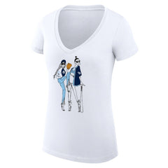 Tampa Bay Rays G-III 4Her by Carl Banks Women's Super-Slim Fit Lightweight Baseball V-Neck T-Shirt - White - MLB on Sale