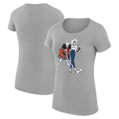 Edmonton Oilers G-III 4Her by Carl Banks Women's Super-Slim Fit Lightweight Hockey Girls T-Shirt - Heather Gray - NHL 200632787