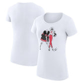 New Jersey Devils G-III 4Her by Carl Banks Women's Super-Slim Fit Lightweight Hockey Girls T-Shirt - White - NHL 200632812