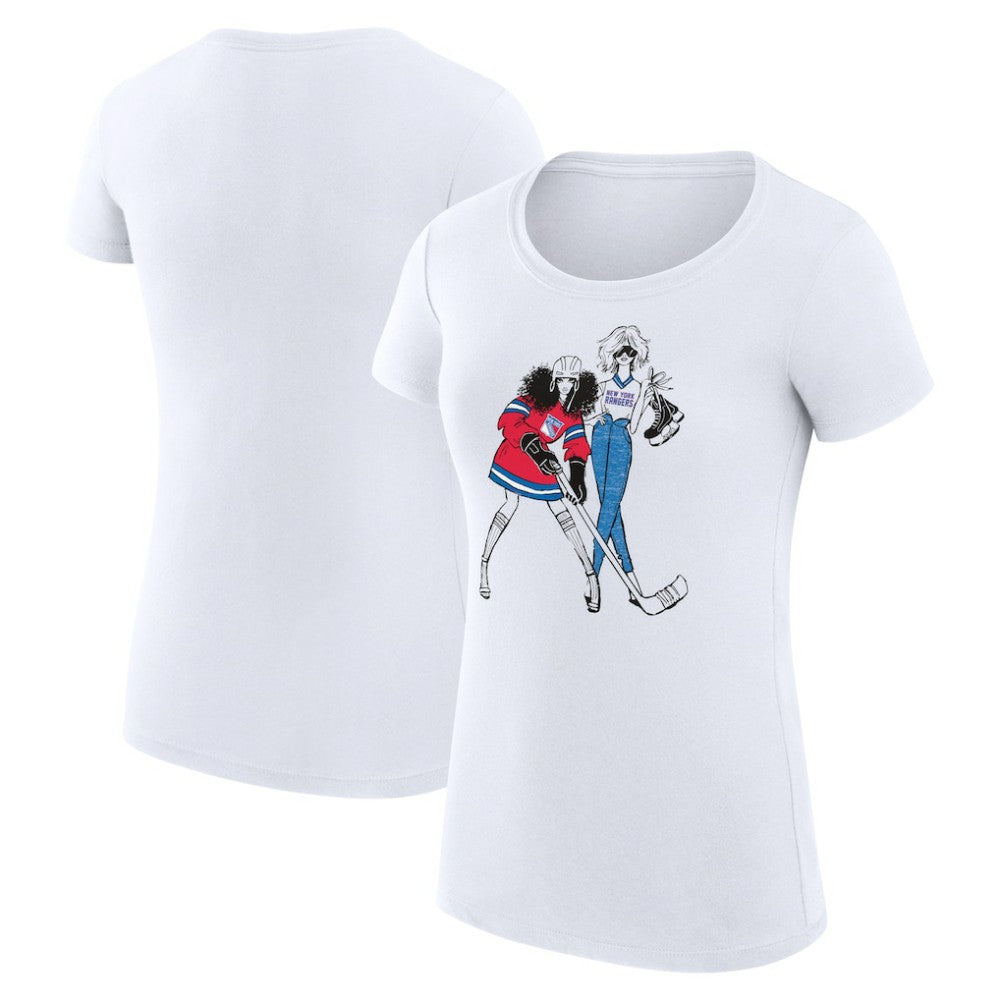 New York Rangers G-III 4Her by Carl Banks Women's Super-Slim Fit Lightweight Hockey Girls T-Shirt - White - NHL 200632816