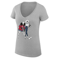 Montreal Canadiens G-III 4Her by Carl Banks Women's Super-Slim Fit Lightweight Hockey Girls V-Neck T-Shirt - Heather Gray - NHL 200632852