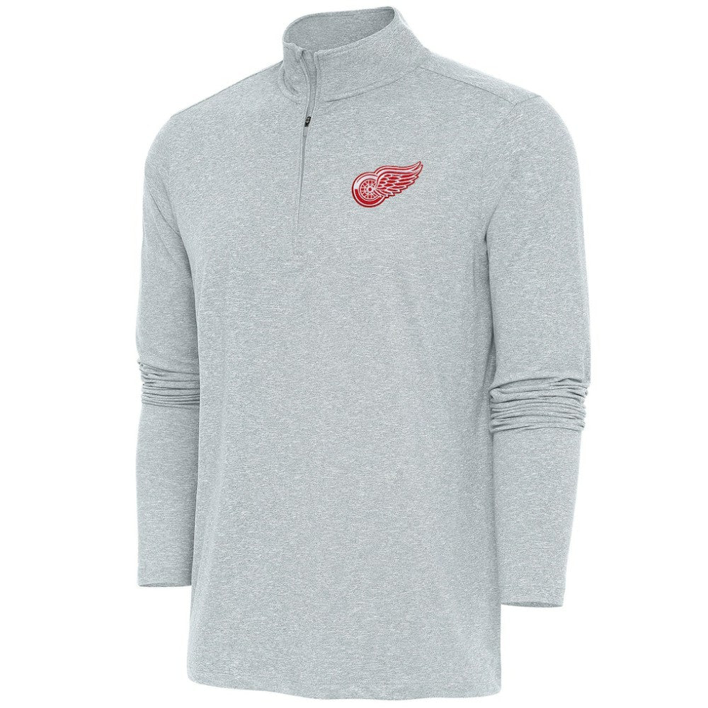 Detroit Red Wings Antigua Hunk Quarter-Zip Pullover Top - Heather Gray - NHL 200640624