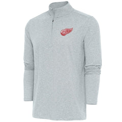 Detroit Red Wings Antigua Hunk Quarter-Zip Pullover Top - Heather Gray - NHL 200640624