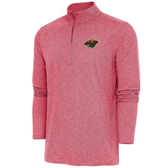Minnesota Wild Antigua Hunk Quarter-Zip Pullover Top - Heather Red - NHL 200640653