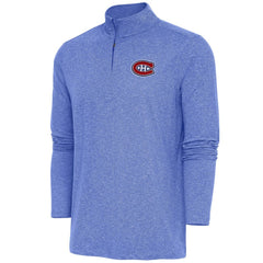 Montreal Canadiens Antigua Hunk Quarter-Zip Pullover Top - Heather Royal - NHL 200640681