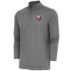 New York Islanders Antigua Hunk Quarter-Zip Pullover Top - Heather Black - NHL 200640708