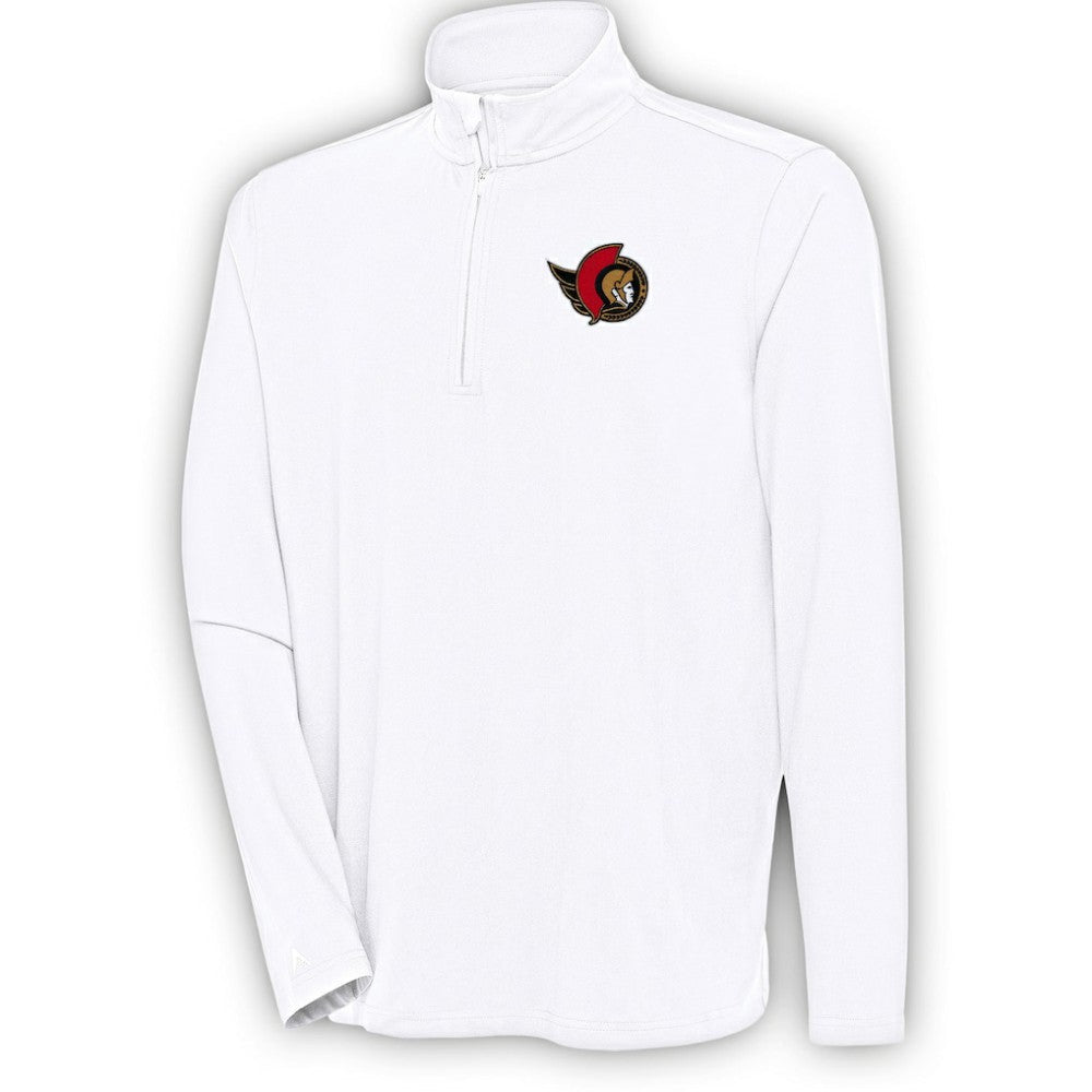 Ottawa Senators Antigua Hunk Quarter-Zip Pullover Top - White - NHL 200640731