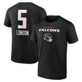 Drake London Atlanta Falcons Team Wordmark Player Name & Number T-Shirt Black
