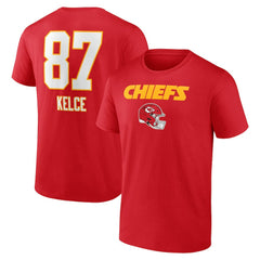 Travis Kelce Kansas City Chiefs Team Wordmark Player Name & Number T-Shirt Red