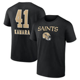 Alvin Kamara New Orleans Saints Team Wordmark Player Name & Number T-Shirt Black