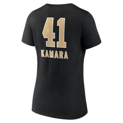 Alvin Kamara New Orleans Saints Women's Team Wordmark Player Name & Number V-Neck T-Shirt Black