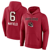 Baker Mayfield Tampa Bay Buccaneers Team Wordmark Player Name & Number Pullover Hoodie Red