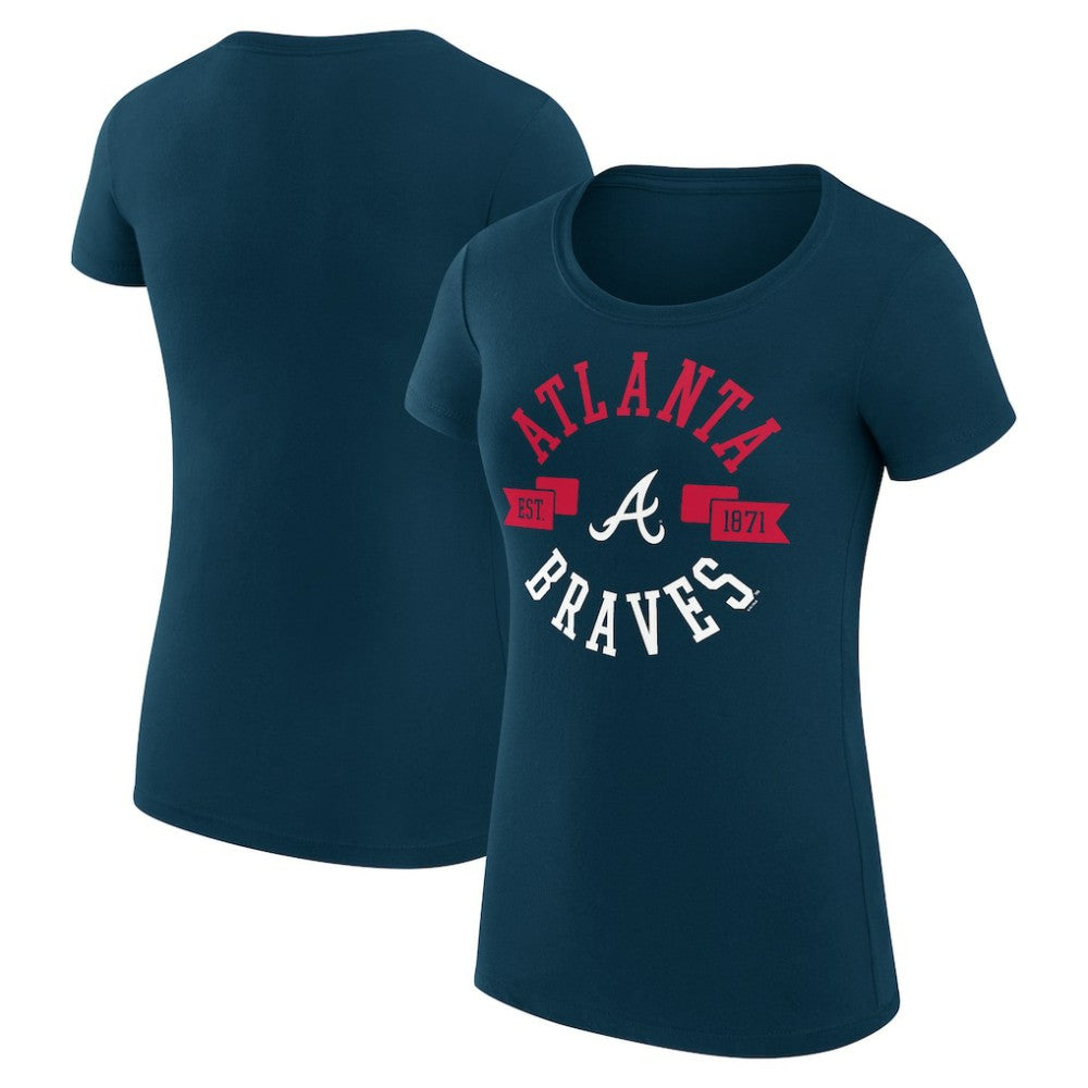 Atlanta Braves G-III 4Her by Carl Banks Women's Super-Slim Fit Lightweight City Graphic T-Shirt - Navy - MLB Online