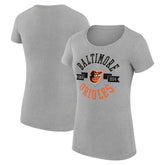 Baltimore Orioles G-III 4Her by Carl Banks Women's Super-Slim Fit Lightweight City Graphic T-Shirt - Heather Gray - MLB Lifestyle