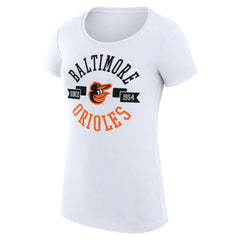 Baltimore Orioles G-III 4Her by Carl Banks Women's Super-Slim Fit Lightweight City Graphic T-Shirt - White - MLB Lifestyle