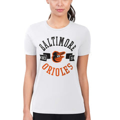 Baltimore Orioles G-III 4Her by Carl Banks Women's Super-Slim Fit Lightweight City Graphic T-Shirt - White - MLB Lifestyle