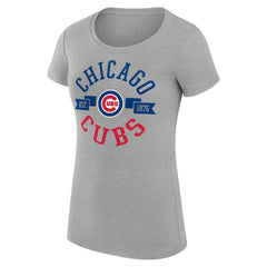 Chicago Cubs G-III 4Her by Carl Banks Women's Super-Slim Fit Lightweight City Graphic T-Shirt - Heather Gray - MLB Online