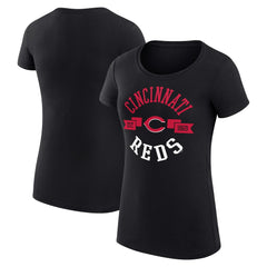 Cincinnati Reds G-III 4Her by Carl Banks Women's Super-Slim Fit Lightweight City Graphic T-Shirt - Black - MLB Sale