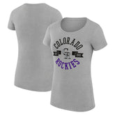 Colorado Rockies G-III 4Her by Carl Banks Women's Super-Slim Fit Lightweight City Graphic T-Shirt - Heather Gray - MLB Sale