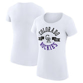 Colorado Rockies G-III 4Her by Carl Banks Women's Super-Slim Fit Lightweight City Graphic T-Shirt - White - MLB Discount
