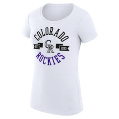 Colorado Rockies G-III 4Her by Carl Banks Women's Super-Slim Fit Lightweight City Graphic T-Shirt - White - MLB Discount