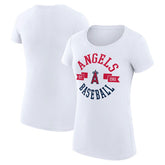 Los Angeles Angels G-III 4Her by Carl Banks Women's Super-Slim Fit Lightweight City Graphic T-Shirt - White - MLB Lifestyle