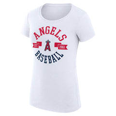 Los Angeles Angels G-III 4Her by Carl Banks Women's Super-Slim Fit Lightweight City Graphic T-Shirt - White - MLB Lifestyle