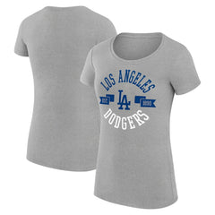 Los Angeles Dodgers G-III 4Her by Carl Banks Women's Super-Slim Fit Lightweight City Graphic T-Shirt - Heather Gray - MLB Online