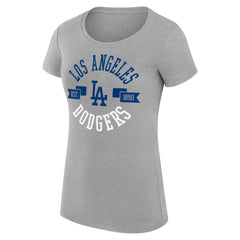 Los Angeles Dodgers G-III 4Her by Carl Banks Women's Super-Slim Fit Lightweight City Graphic T-Shirt - Heather Gray - MLB Online