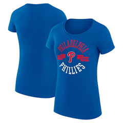 Philadelphia Phillies G-III 4Her by Carl Banks Women's Super-Slim Fit Lightweight City Graphic T-Shirt - Royal - MLB Discount